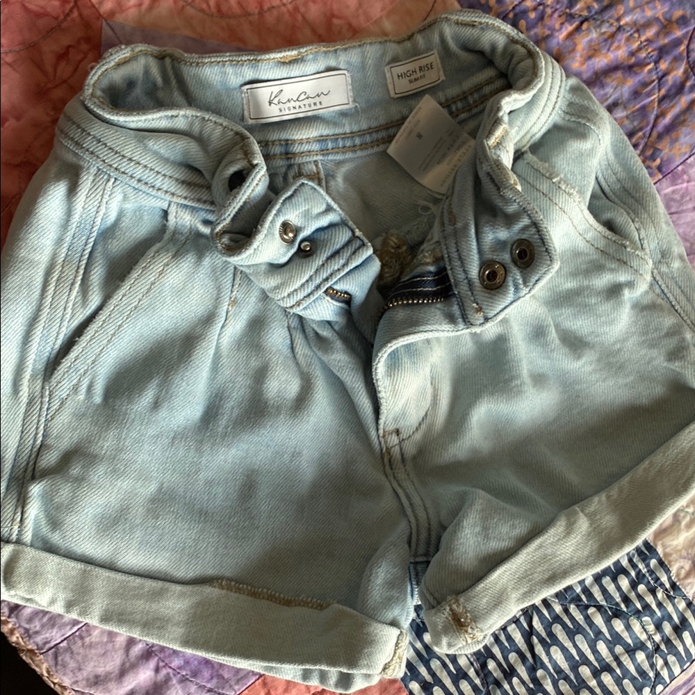 Kendall & Kylie Blue High Waist Shorts
